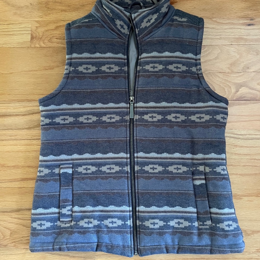 Cruel Girl Southwestern Print Vest Blue